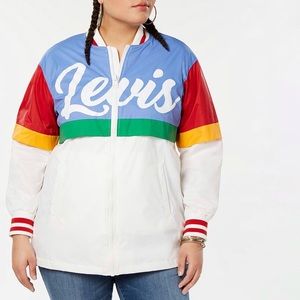Levi’s Color Block Varsity Stripe Zip Up Bomber Jacket Windbreaker 1X